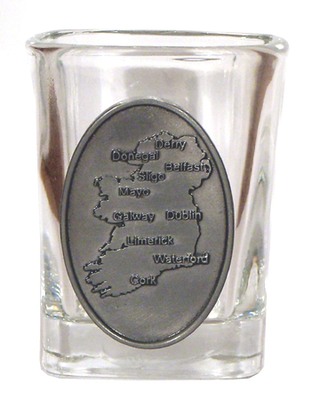 Celtic Ireland Shot Glass 2oz Map of Ireland