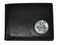 Celtic Ireland Irish Black Leather Billfold Wallet with Rampant Lion emblem