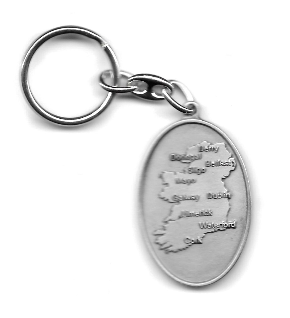 Map of Ireland Pewter Keychain